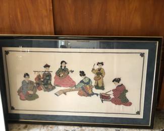 Embroidered wall art