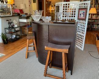 Wooden Bar & Wooden Stools