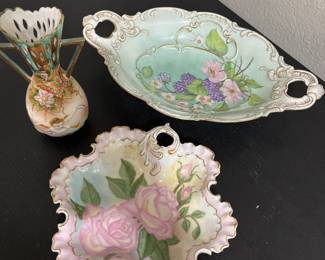 Vintage Vase and Bowls