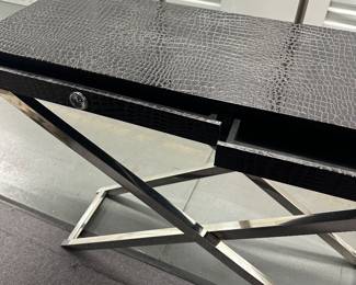 Black and chrome console table 