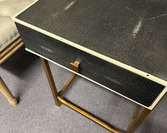 Black shagreen end table