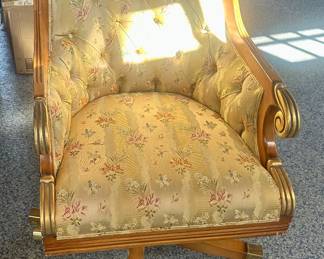 Gold rolling office chair