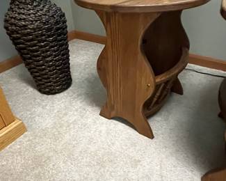 Oak Magazine Racks Side Tables