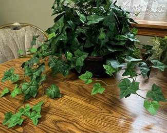 Artificial English Ivy Plant in Dark Basket Planter