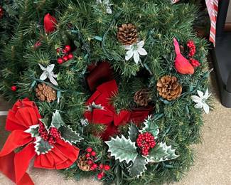 Artificial Christmas Wreath with Pinecones and Berries