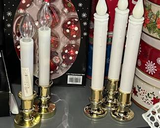 The Christmas Shoppe LED Candle Lights with Brass Holders