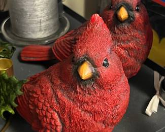 Pair of Ceramic Red Cardinals