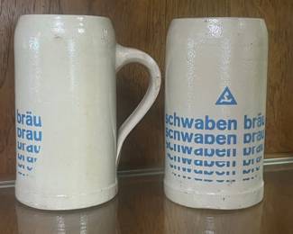 German Beer Steins - Brauerei and Schwaben Bräu