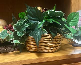 Artificial Pothos Arrangement in Wicker Basket