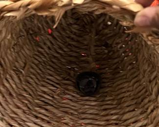 Holiday Cornucopia Basket with Black Stone Accent