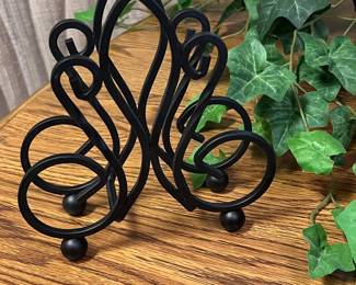 Black Wrought Iron Scroll Napkin Holder