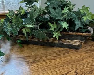 Artificial Ivy Plant in Woven Basket Planter