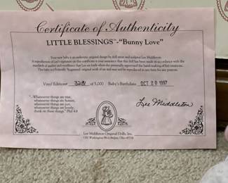 Lee Middleton "Bunny Love" Little Blessings Doll