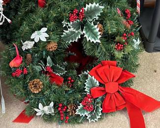 Artificial Christmas Wreath with Pinecones and Berries