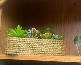 Faux Succulent Arrangement in Jute Planter