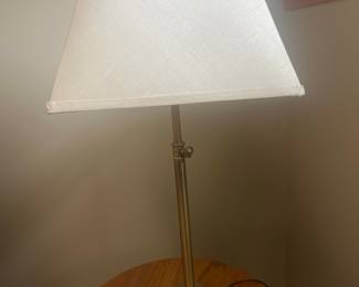 Canopy Adjustable Brass Table Lamp with White Shade