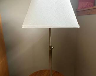 Canopy Adjustable Brass Table Lamp with White Shade