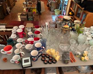 Coffee cups and vases