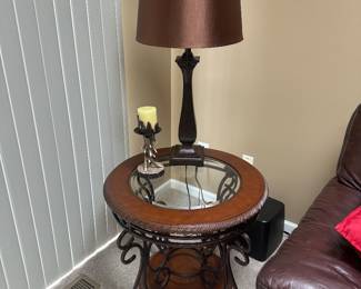 GLASS TOP SIDE TABLE