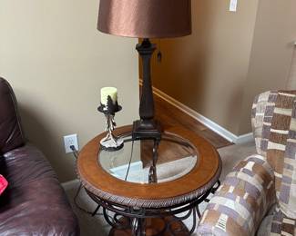 GLASS TOP SIDE TABLE