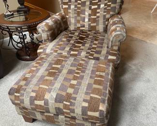 UPHOLSTERED CHAIR WITH OTTOMAN 