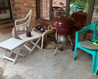Patio furniture, grill