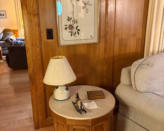 Round side table, art