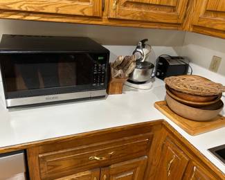 Microwave, toaster, mixer