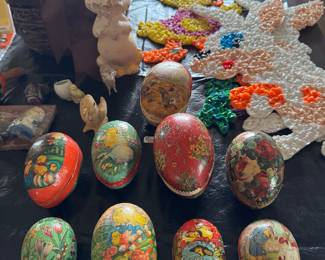 Vintage German Easter Paper Mache Eggs