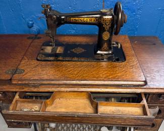 Vintage Sewing Machine Open