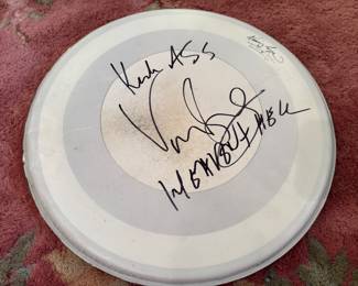 Vinny Appice Aquarian Drum Head Autographed by Heaven & Hell Drummer Vinny Appice 