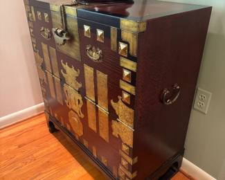 Antique Korean Bandaji Blanket Chest (33-1/2"W x 16"D x 36"H)