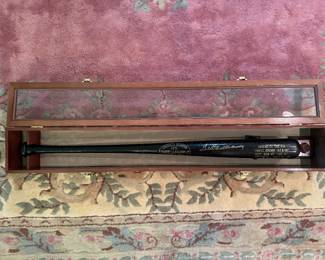 Louisville Slugger 125 Black Encased Baseball Bat Autographed by Ted Williams - Edition 105/1000 with Green Diamond #9 Hologram Certification 