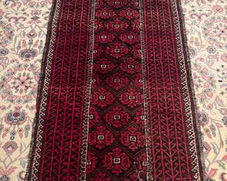 Hand Knotted Persian Baluch Wool Rug (36"W x 66"L)