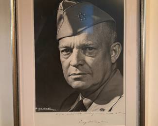Framed Photograph with Personally Inscribed Note and Autographed General Dwight D. Eisenhower