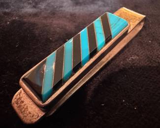 Sterling Silver & Turquoise Money Clip