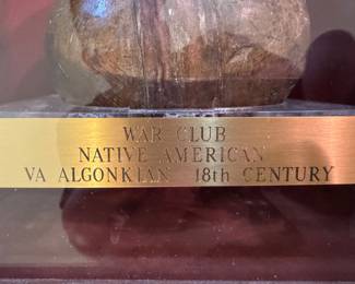 Encased 18th Century VA Algonkian Native American War Club