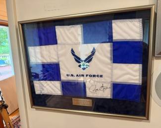 Framed Original U.S. Air Force / Andrews Air Force Base Golf Flag Signed President Barack Obama - April 26, 2009