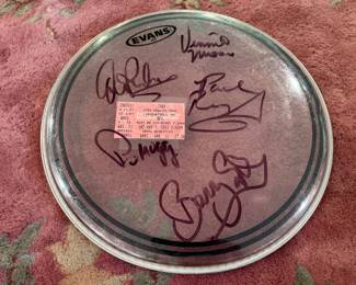 Evans Drumhead Autographed by the band Jaxx
