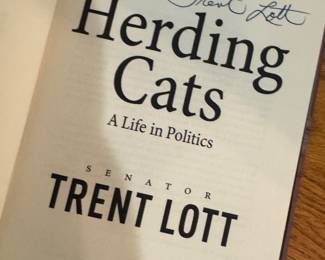 "Herding Cats" Personal Inscription and Autographed by Trent Lott