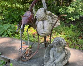 Outdoor Concrete Lawn Ornaments & Tramp Art