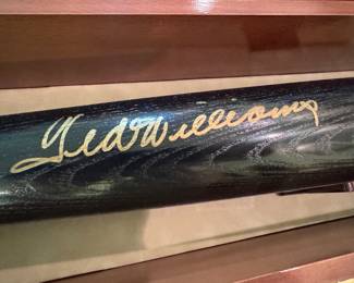 Louisville Slugger 125 Black Encased Baseball Bat Autographed by Ted Williams - Edition 105/1000 with Green Diamond #9 Hologram Certification 