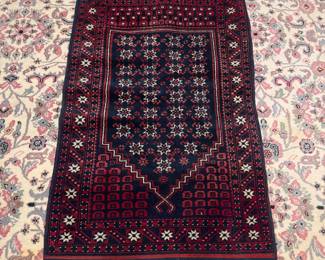 Hand Knotted Afghan Baluch Wool Prayer Rug (32"W x 50"L)