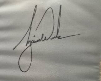 2002 U.S. Open Bethpage Black Gold Flag Autographed by Tiger Woods