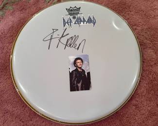 Remo Weatherking 10" Drumhead Autographed by Def Leppard Drummer Rick Allen