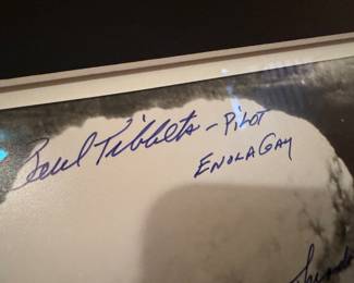 Framed Photograph Depicting the Atomic Bomb Detonation over Hiroshima Autographed by Colonel Paul Tibbets, Navigator Theodore "Dutch" Van Kirk & Bombardier Thomas Ferebee
