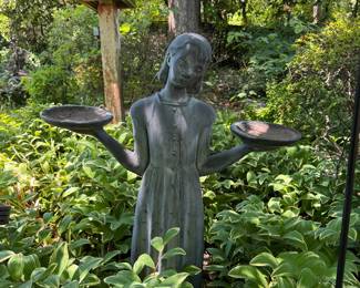 Outdoor Resin Potina Bird Girl Garden Statue