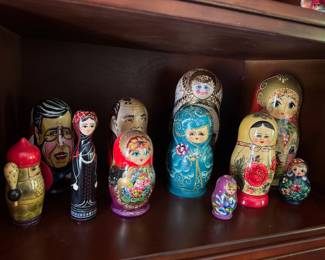 Collection of Handmade Russian Matryoshka Dolls