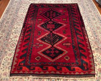 Hand-Knotted Turkish Baluch Wool Rug (59"W x 83"L)