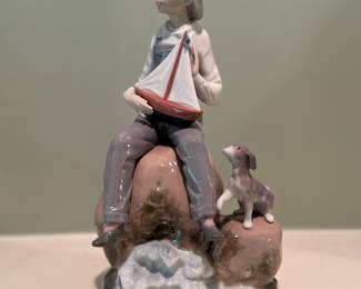Lladro "Sea Fever" Boy with Boat Porcelain Figurine
